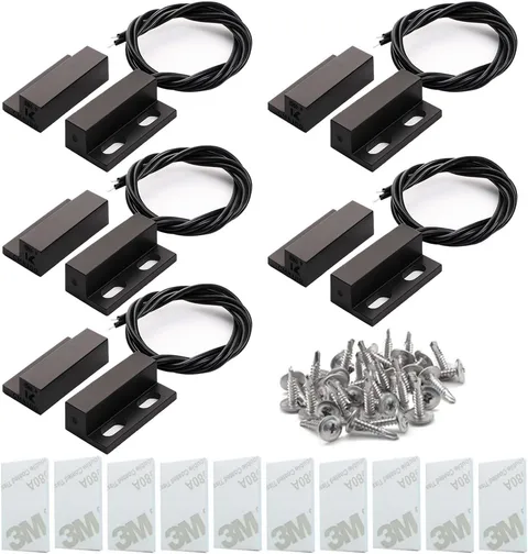 5Pcs Recessed Wired Security Window Gate Contact Sensor Alarm Magnetic Reed Swit