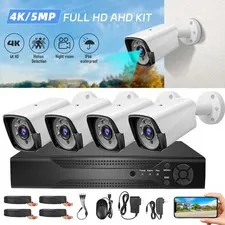 4K CCTV Camera System HD 1080P 4CH DVR Hard Drive Outdoor Home Security Kit