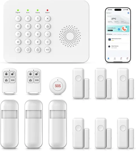 Home Security Syste,17-Piece Wifi+Gsm/4G Security Systems for House,Smart Life/T
