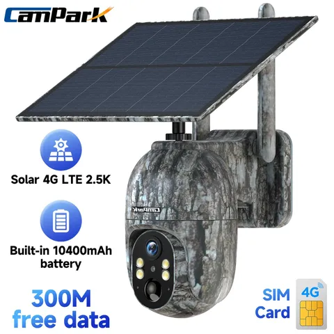 4G LTE Cellular Security Camera 2.5K  Solar  Cam Instant Alert NightVision