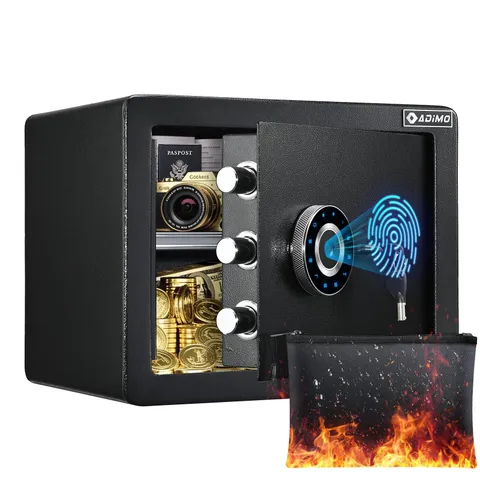 Biometric Safe, 1.2 CuFt Fingerprint Home Safe with Touchscreen Keypad, Remov...