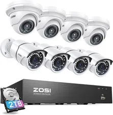 4K Poe Home Security Camera System, 8Pcs 5MP Wired Outdoor Indoor Surveillance I