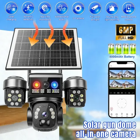 Solar Battery Powered Wireless WiFi Home Security Camera System Outdoor Pan/Tilt
