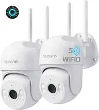 blurams 2Pack Security Cameras Outdoor Wired 2K 360° PTZ Outdoor Security Ca...