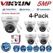 4Pack Vikylin 5MP Smart Light Full Color+IR IP POE Security Camera Outdoor ONVIF