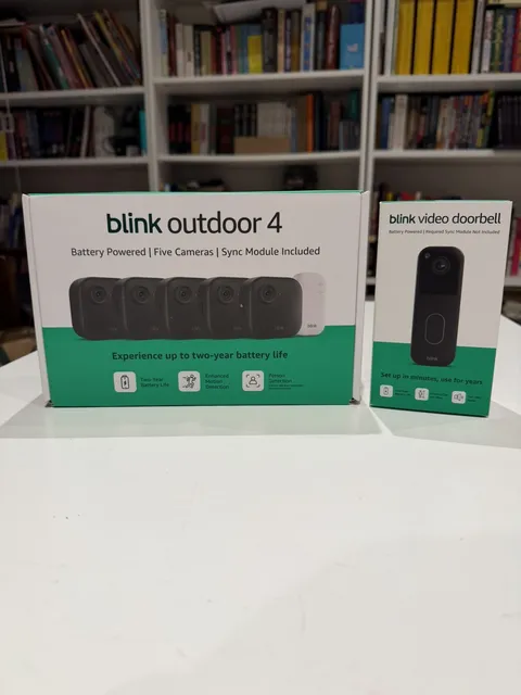 Blink Video Doorbell + 4 Outdoor 5 Smart Cameras (4th Gen) with Sync Module Core