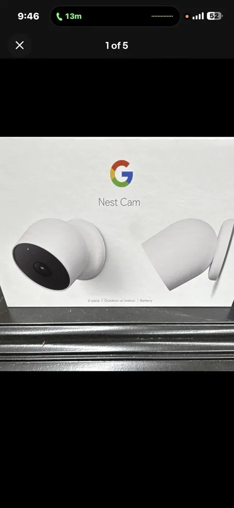 Google Nest Cam 2-Pack Indoor/Outdoor Battery 1080p Night Vision White