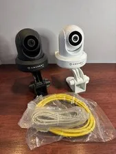 Lot of 2 Amcrest Dome Security Cameras 1080P 2K Black White Panorama