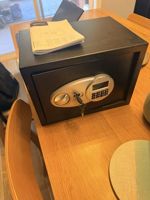 Amazon Basics Steel Security Safe and Lock Box with Electronic Key