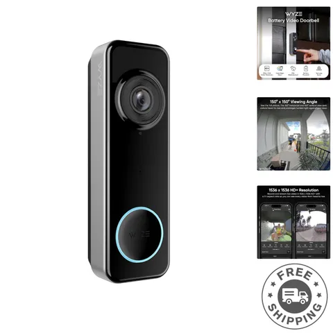 Wireless Video Doorbell Camera 1536p HD+ with Color Night Vision & Two-Way Audio