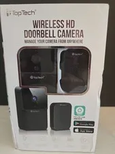 Top Tech Wireless HD Doorbell Camera TT-B32U Night Vision, Record, Listen New