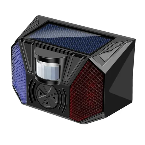 Solar Sensing Alarm With 129dB Siren And Flashing LED Lights For Property Safety