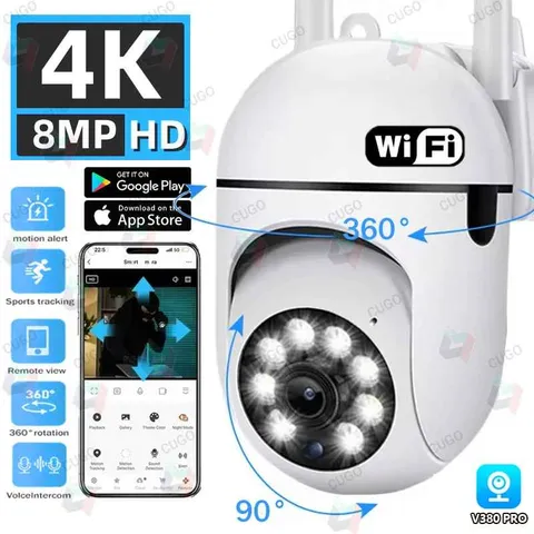 Wifi Surveillance Camera 8MP HD Wireless Security PTZ Camera AI Human Tracking T