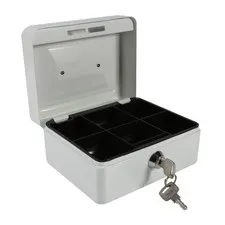 1Pc Mini Iron Cash Box With Lock For Home & Office Travel Easy To Use