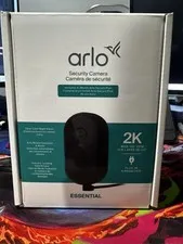 🔒 Arlo Essential 3 Outdoor 2K Security Camera Plug-In Powered w/ Color Night Vi