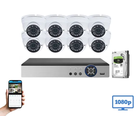Evertech 8 Channel Surveillance Outdoor Indoor Security CCTV DVR System 2TB HDD