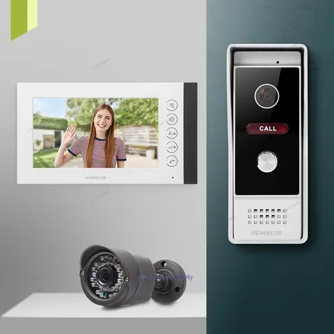 HOMSECUR 7" HD Video Doorphone Intercom Door Bell Night Vision CCTV Camera