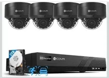 COVR 4 Camera 5MP PoE Security AutoFocus Vandal Dome IP Wired Camera w/ Mic