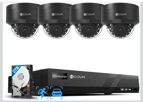 COVR 4 Camera 5MP PoE Security AutoFocus Vandal Dome IP Wired Camera w/ Mic
