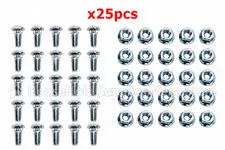 Garage Door Track Bolt and Serrated Flange Nut 1/4-20" x 5/8" 25pcs
