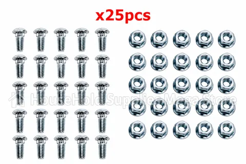 Garage Door Track Bolt and Serrated Flange Nut 1/4-20" x 5/8" 25pcs