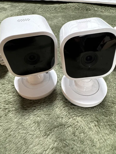 SET of 2  Blink Mini Compact Indoor Plug-in Smart Security Camera 1080p HD video