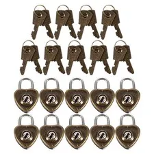 10Pcs Sturdy Heart Shape Mini Padlock Durable Iron Locks for Home Use