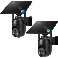 High-Definition 2K Solar Security Cameras, 355° Pan & Tilt, PIR Alerts Included