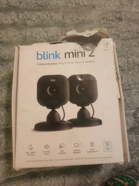 Blink Mini 2 Indoor Security Camera 2-Pack HD Night View Audio Black
