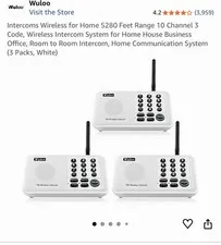 Wireless Intercom System for Home 5280 Feet Range 10 Channel 3 Code - 4 Pack