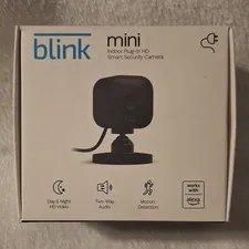 Blink Mini Indoor Plug-In HD Wi-Fi Camera Motion Night Vision 2-Way Black
