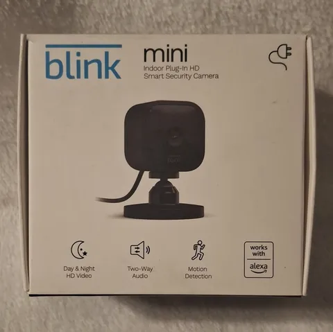 Blink Mini Indoor Plug-In HD Wi-Fi Camera Motion Night Vision 2-Way Black