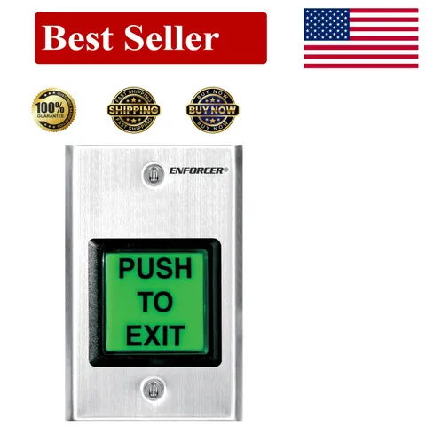 Enforcer Push-to-Exit Plate, Illuminated with Timer (SD-7202GC-PTQ)