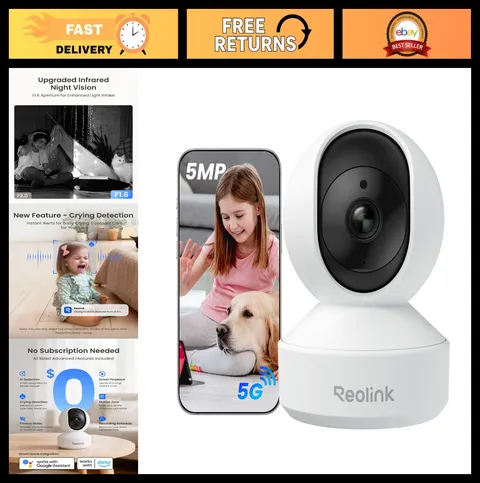 E1 Pro 3K Dual-Band Wi-Fi Indoor Camera for Baby & Pet Monitoring, Auto Tracking