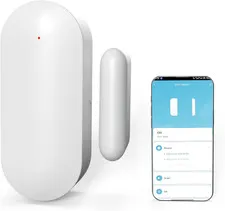 Wifi Magnetic Door Sensor Alarm with App That Alerts Your Phone, Mini Wireless W
