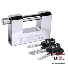 FJM Security SPSA80-KD" Triple Chrome Plated D-Shaped 3-1/8 Keyed Different