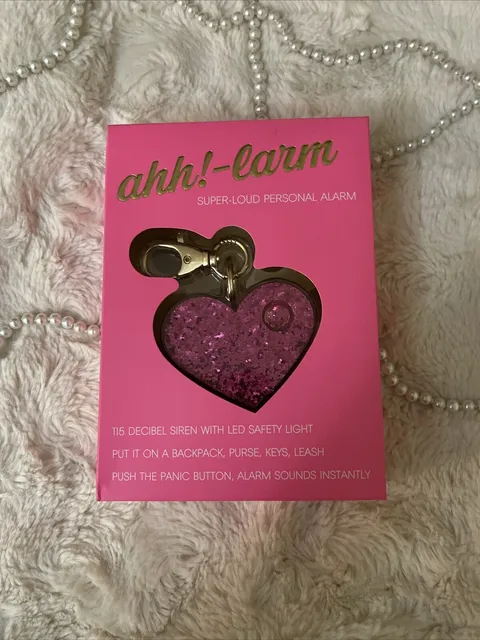 Ahh!-larm Super Loud Personal Alarm Panic Button New Glitter Pink