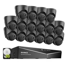 SANNCE 16CH 1080P Lite DVR 2MP Security Camera System Outdoor AI Human Detection