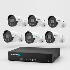 AvertX 8-Channel 4K NVR Camera System 4TB HDD 6 HD458 4K PoE IP Cameras NDAA