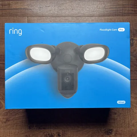 NEW! Ring-Floodlight Cam Wired Pro Outdoor Wi-Fi 1080p Surveillance Camera-Black