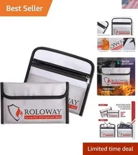 Non-Itchy Fireproof Money Bags 5x8 Inches - Secure Cash & Passport Storage