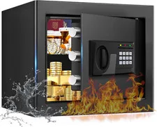 1.3 Cuft Small Fireproof Safe for Home, Personal Security Fire Safe Box with Dig