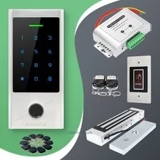 HOMSECUR White Fingerprint Door Lock Unit Access Control System Kit With MagLock