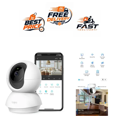 TP-Link Tapo C210 2K Pan Tilt Indoor Security Camera Wi-Fi