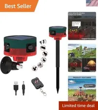 Solar Outdoor Motion Sensor Alarm,13 Sounds,Support Recording