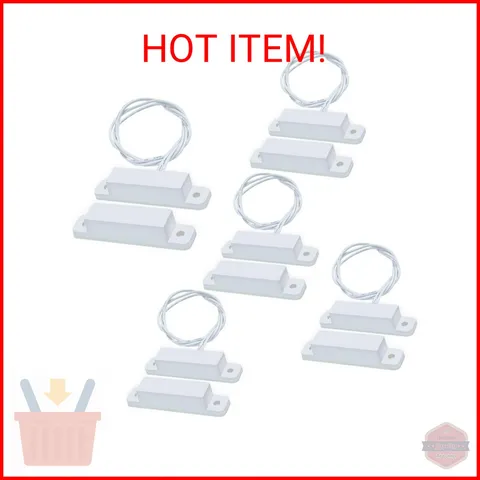 WESUA 5 Sets Magnetic Contacts Wired Window Door Contact Sensor Magnetic Reed Sw