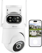 Dual Lens 4MP Outdoor Security Camera Wireless, 2.4/5Ghz Wifi, Motion Detection,