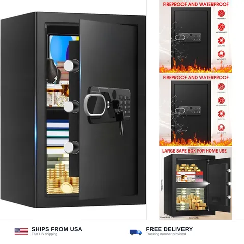 3.4 Cub Large Home Safe Fireproof Waterproof, Digital Security Fireproof Safe...