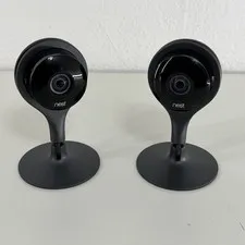 Google Nest Cam Indoor Security Camera A0005 1st Gen W/Stand - No Cord Lot Of 2