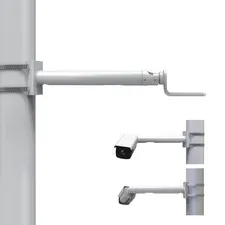 11.8“ Bullet Camera Pole Mount Bracket, Steel Aluminum Security Camera Mount ...